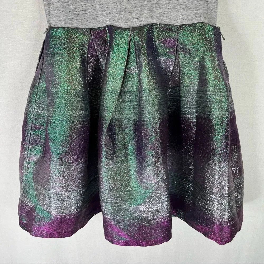 Justice Dress Girls Gray Green Purple Metallic Mermaid Short Sleeve 14
